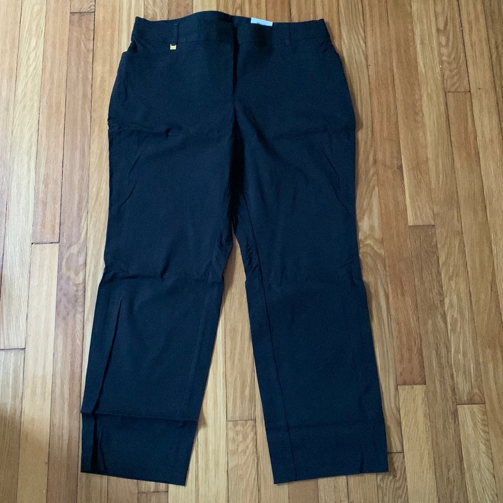 Black Curvy Fit Straight Leg Pants